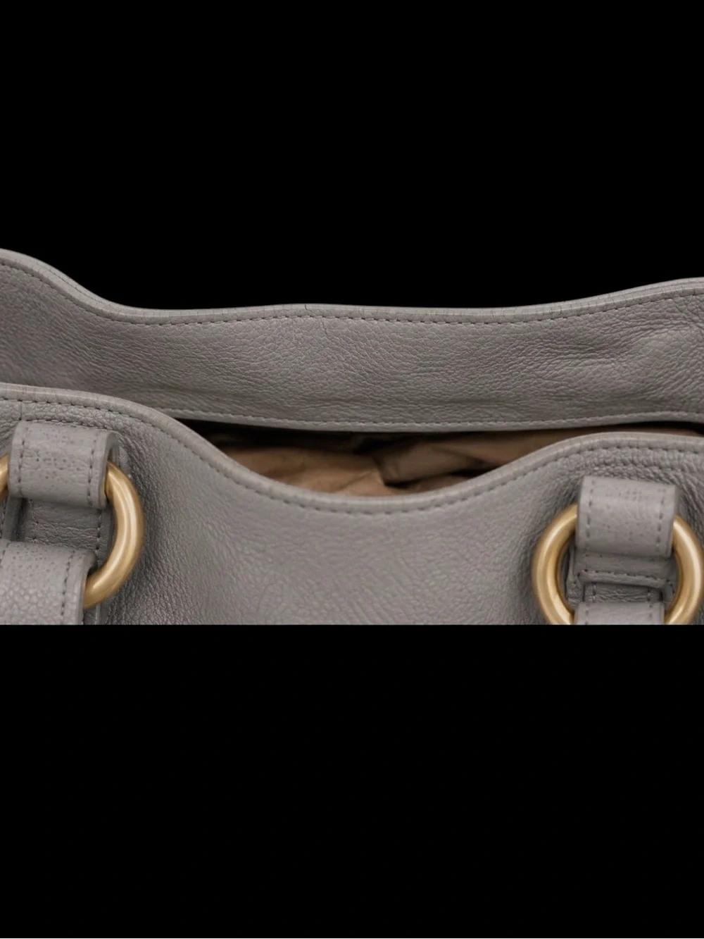 AUTHENTIC PRADA GUNMETAL & SHEEN DEERSKIN LEATHER SHOULDER BAG W/LUGGAGE TAG.